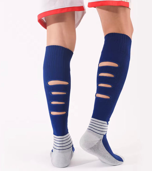 Ripped Blue Football Socks