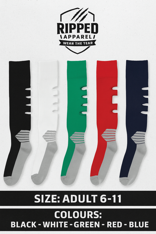 Ripped Black Football Socks